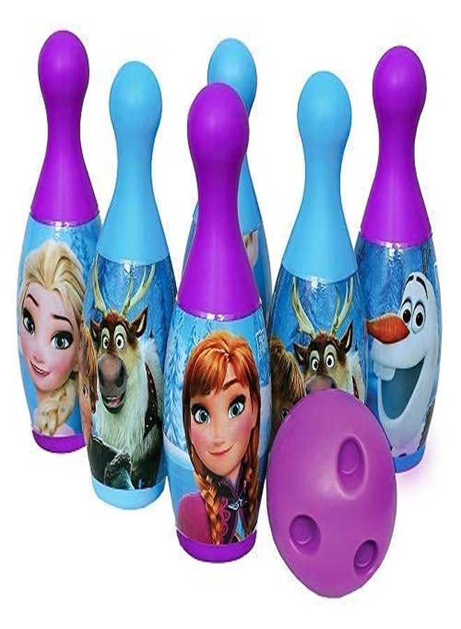 NIYANETAIL 6 Pin 1 Bowling Game Set for Kids with 6 Pin 1 Ball Sport Toys Gift for Baby Boys Girls Age 3 4 5 6 7 8.12 Years Old ABS Plastic (Frozen Bowling Set) - Image 1